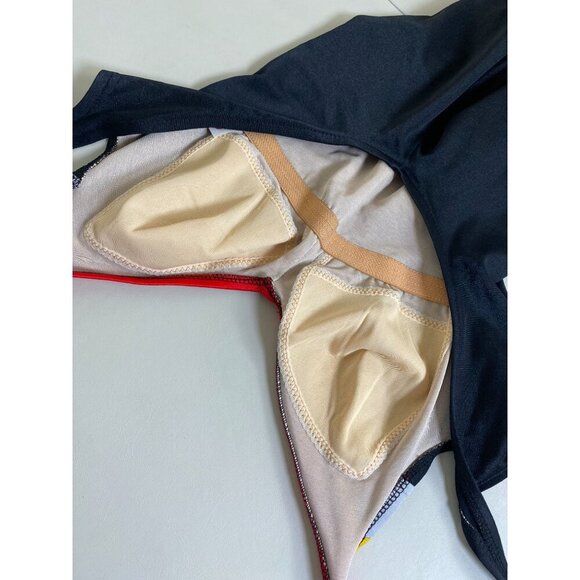 Vintage Cole Of California 40s 50s Retro One Piece Swimsuit Size 10 Black Red - Picture 7 of 16